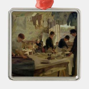 Adorno Metálico Taller que plancha en Trouville, 1888