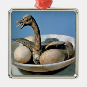 Adorno Metálico Tapa de un tarro del alabastro adornado con un