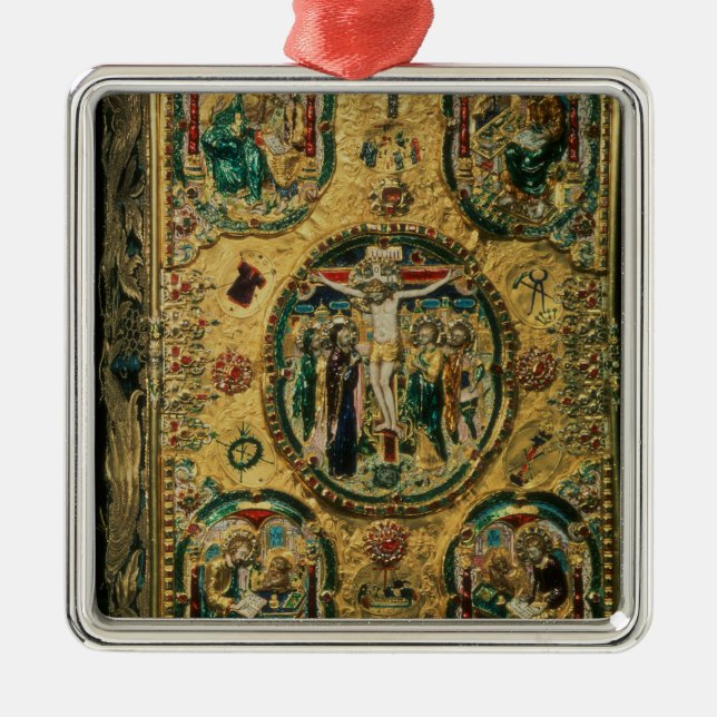 Adorno Metálico Tapa del Evangelio, oro con reposa (Frente)