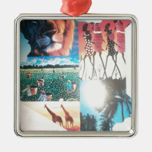 Adorno Metálico Tapiz keniano: Vida silvestre, cultura y playa cos