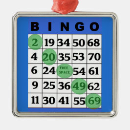Adorno Metálico Tarjeta BINGO azul | Navidades de regalo de BINGO 