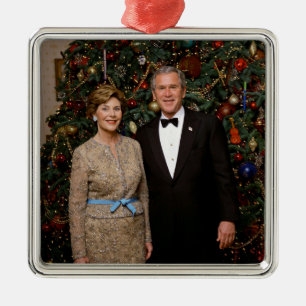 Adorno Metálico Tarjeta de Navidad del presidente estadounidense G
