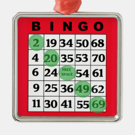 Adorno Metálico Tarjeta roja BINGO | Navidades de regalo de BINGO 