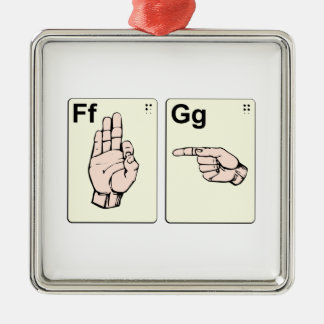 Adorno Metálico Tarjetas flash sucias del lenguaje de signos