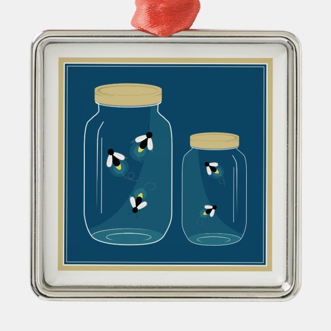 Adorno Metálico Tarro de albañil de las luciérnagas (Frente)