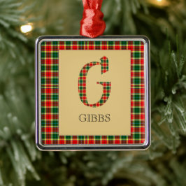 Adorno Metálico Tartan de Gibbs Monograma G