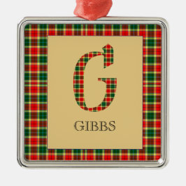 Adorno Metálico Tartan de Gibbs Monograma G