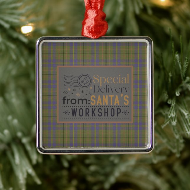 Adorno Metálico Taylor Antiguo Original Escocesa Tartán (Árbol)