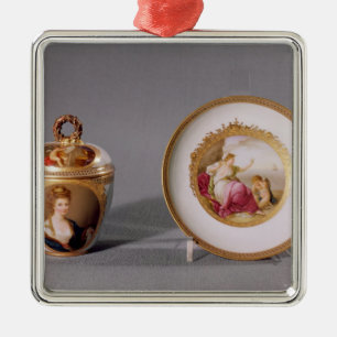 Adorno Metálico Taza, cubierta y platillo de Meissen