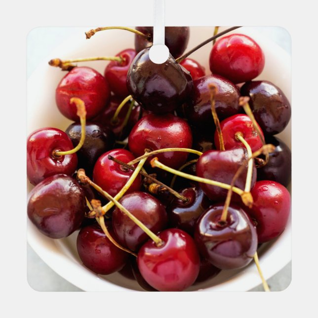 Adorno Metálico tazón de cerezas (Anverso)