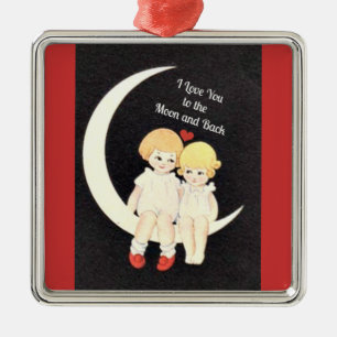 Adorno Metálico Te amo a la luna y atrás