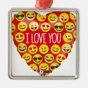 Adorno Metálico Te amo corazón de la emoji