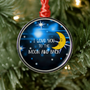 Adorno Metálico Te amo hasta la luna y de vuelta
