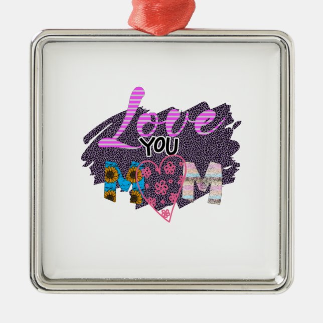 Adorno Metálico Te Amo Mamá (Frente)