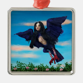 Adorno Metálico Té de sangre y almohada Chica de pájaro de cuerda