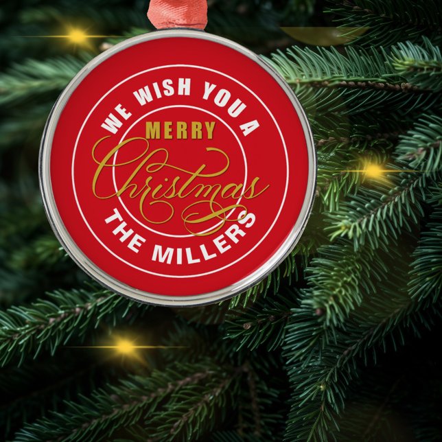 Adorno Metálico Te deseamos una Feliz Navidad Rojo (Subido por el creador)