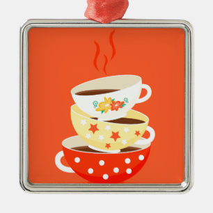 Adorno Metálico Té retro vintage tazas de té arte caprichoso