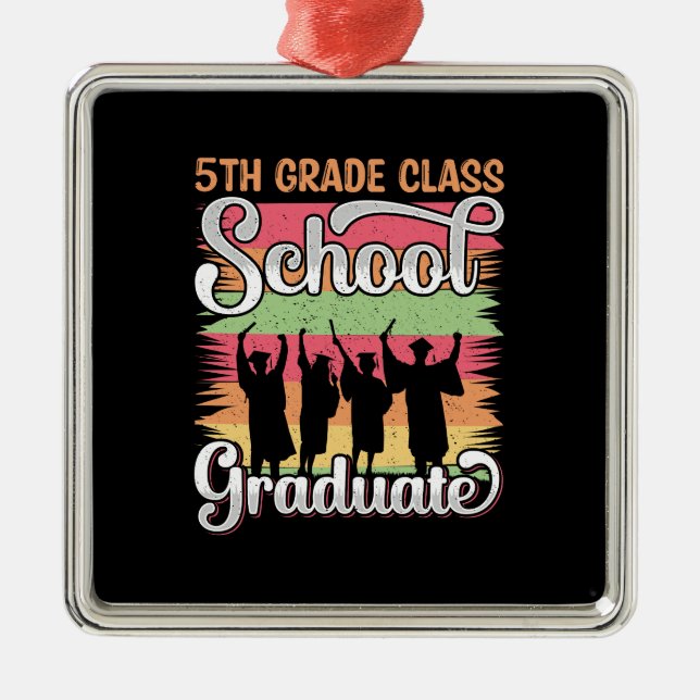 Adorno Metálico Teacher Gift | 5th Grade Class School Graduate (Frente)