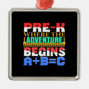 Adorno Metálico Teacher Pre K Where The Adventure Begins