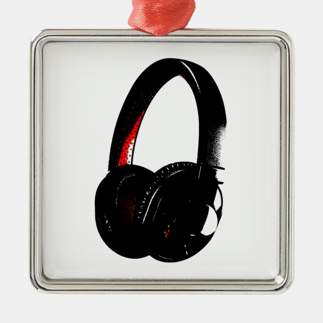 Adorno Metálico Teléfono de cabeza de arte pop para auriculares (Frente)