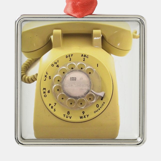Adorno Metálico Teléfono rotatorio amarillo (Frente)