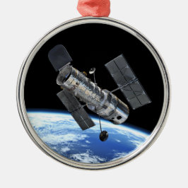 Adorno Metálico Telescopio Espacial Hubble en Órbita Terrestre Fot