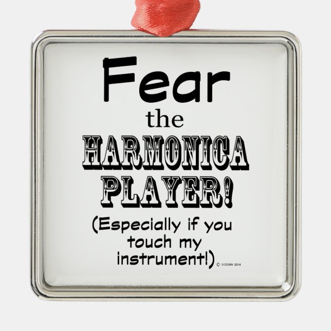 Adorno Metálico Temer Al Jugador De Harmonica (Frente)