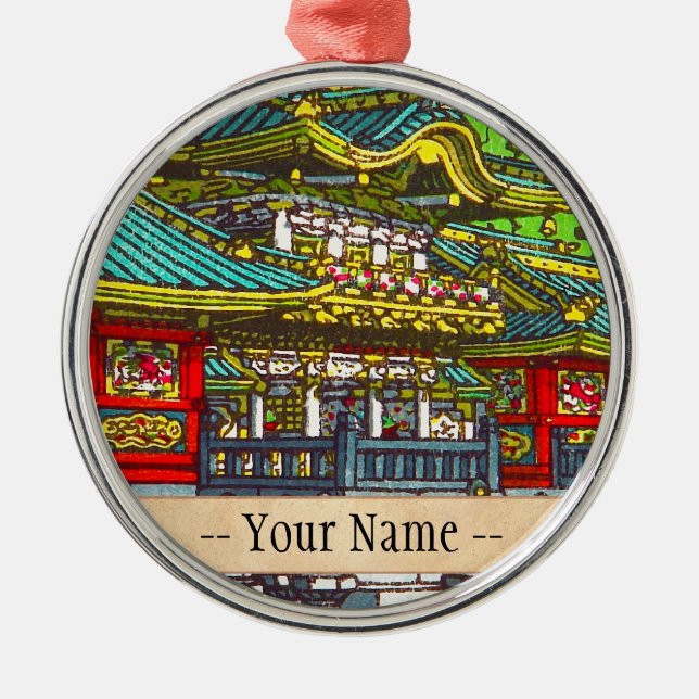 Adorno Metálico Templo oriental temático japonés clásico del (Frente)