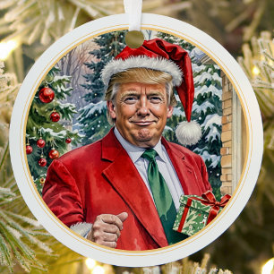 Adorno Metálico Tener a un Navidad magnífico Santa Trump MAGA