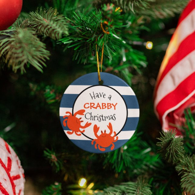 Adorno Metálico Tener una banda náutica azul para Navidades cangre (Subido por el creador)
