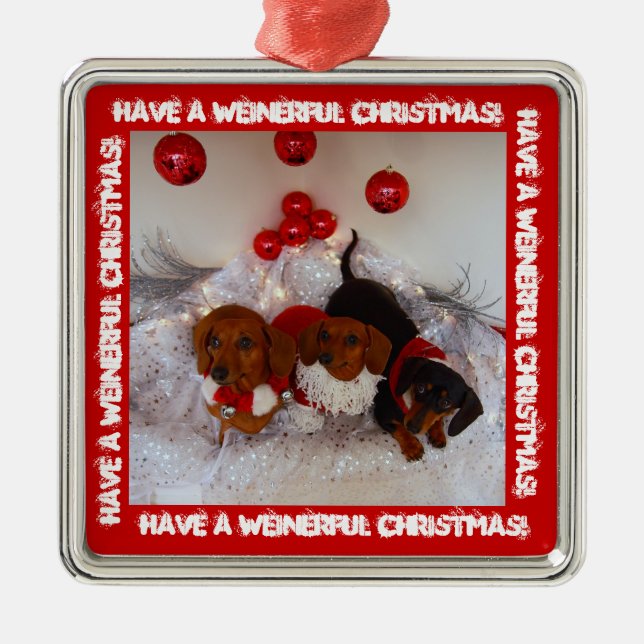 Adorno Metálico ¡Tenga navidad de un Weinerful!!! (Frente)