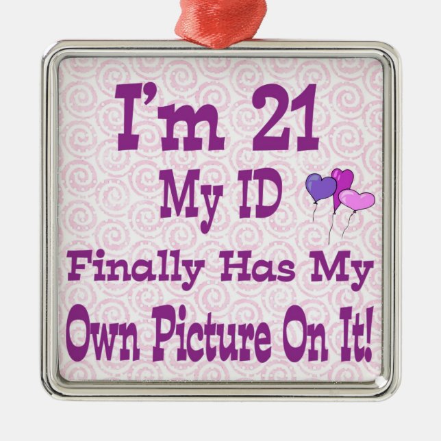 Adorno Metálico Tengo 21 ID Ornament (Frente)