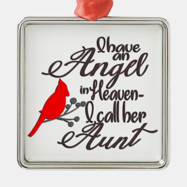 Adorno Metálico Tengo Un Ángel En El Cielo/Tía (Frente)