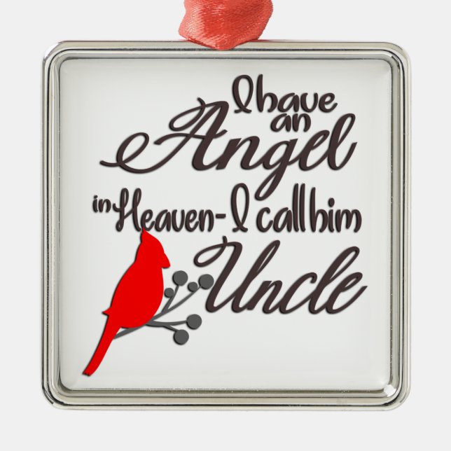 Adorno Metálico Tengo Un Ángel En El Cielo/Tío (Frente)