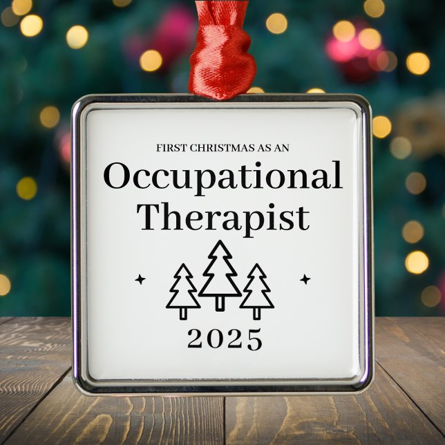 Adorno Metálico Terapia ocupacional Primera Navidad (Occupational Therapist First Christmas Metal Ornament
)