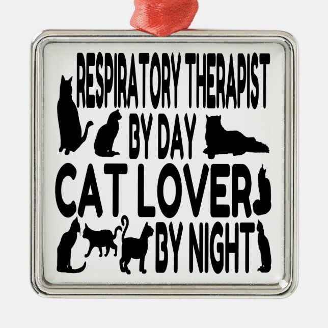 Adorno Metálico Terapia Respiratoria Cat Lover (Frente)