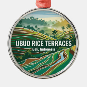 Adorno Metálico Terrazas de arroz de Ubud Indonesia