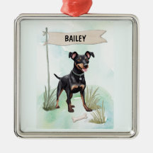 Terrier de Manchester Acuarela Perro Personalizado