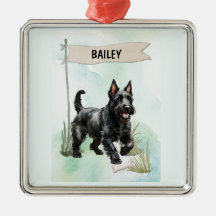 Terrier Escocés Acuarela Perro Personalizado