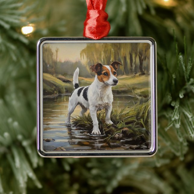 Adorno Metálico Terrier Jack Russell (Árbol)