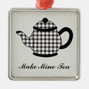 Adorno Metálico Tetera V3 de la tela escocesa de tartán