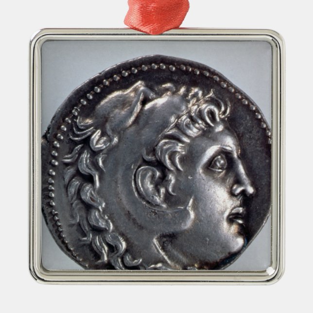 Adorno Metálico Tetradrachma que representa a Alexander el grande (Frente)