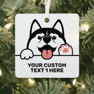 Adorno Metálico Texto del personalizado del Husky Siberiano