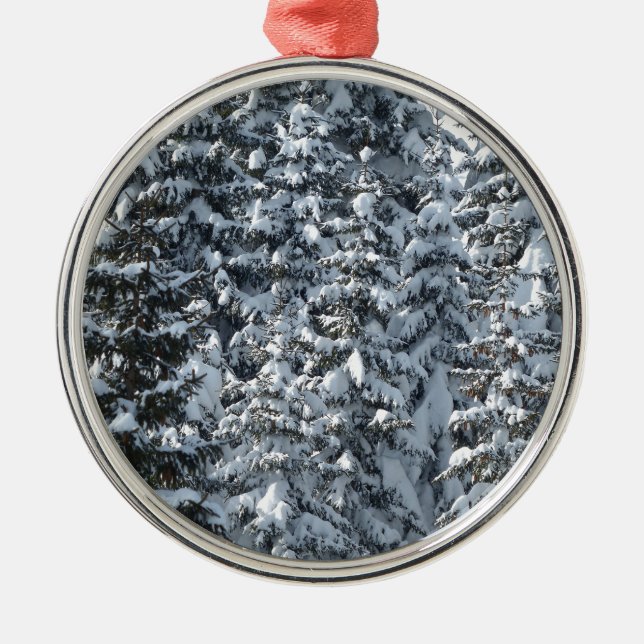 Adorno Metálico Textura de árbol de flor de nieve (Frente)