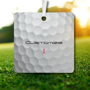 Adorno Metálico Textura de pelota de golf blanca con hoyuelos Nomb