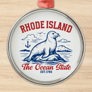 Adorno Metálico The Ocean State Seal – Rhode Island 