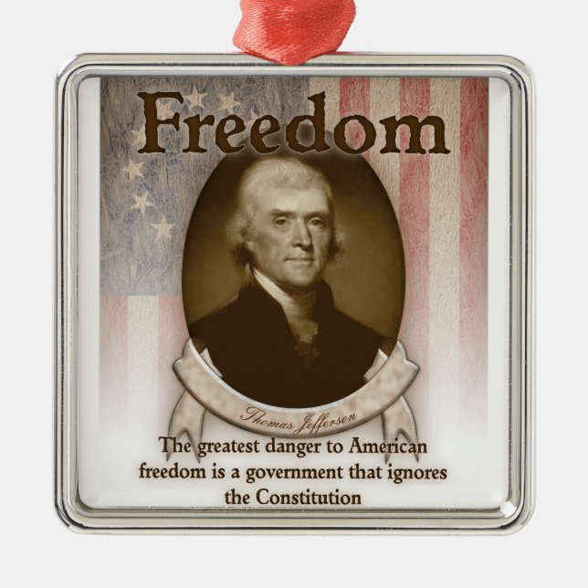 Adorno Metálico Thomas Jefferson - libertad (Frente)