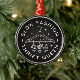 Adorno Metálico Thrift queen slow moda thrifing girando negro