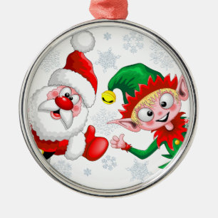 Adorno Metálico Thumbup de caracteres de Navidades de Santa y Elf