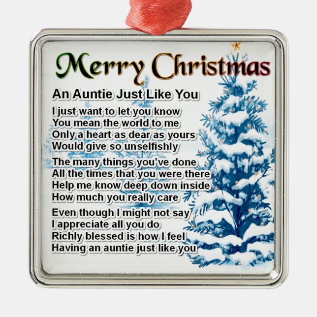 Adorno Metálico Tía Poem Christmas Design (Frente)